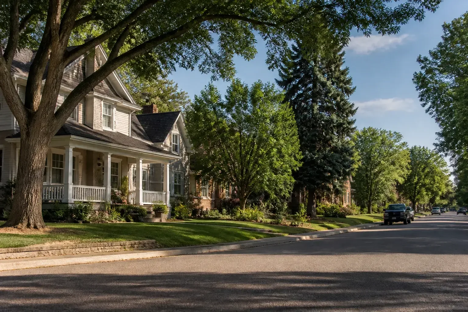 Arvada residential street with a small-town feel